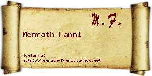 Menrath Fanni névjegykártya